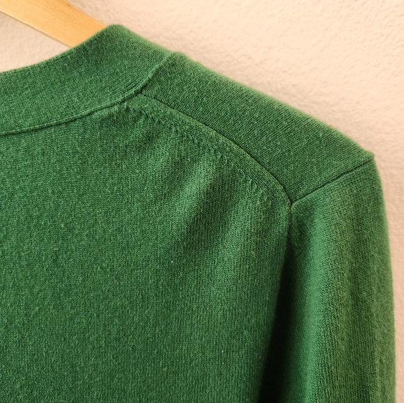 J Crew Brushed Wool V-Neck Cardigan Green Size Small - Picture 9 of 9